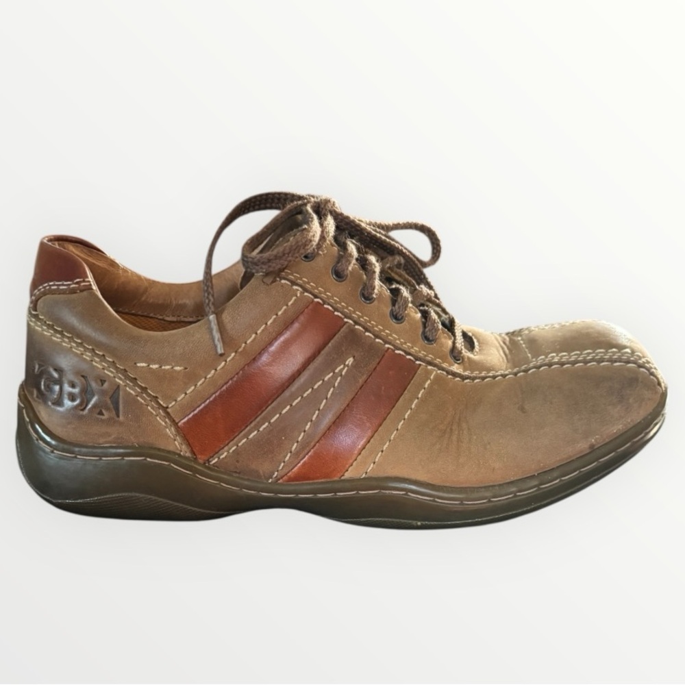 GBX Raider Men’s Brown Leather Lace Up Striped Shoes
Bicycle Toe Oxford Size 9